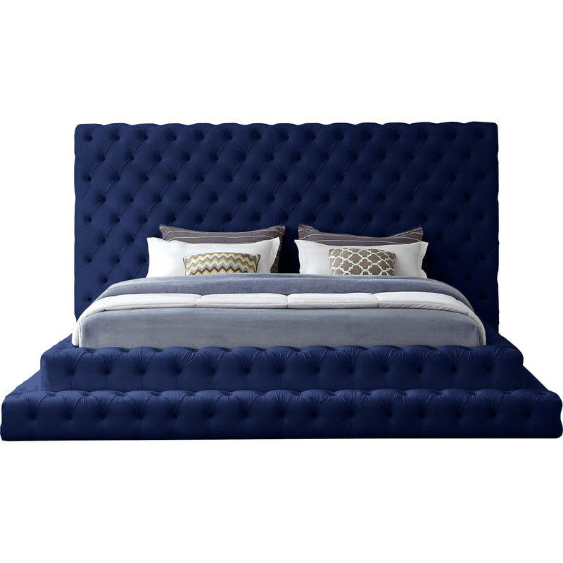 Meridian Revel Navy Velvet King Bed (3 Boxes) IMAGE 2