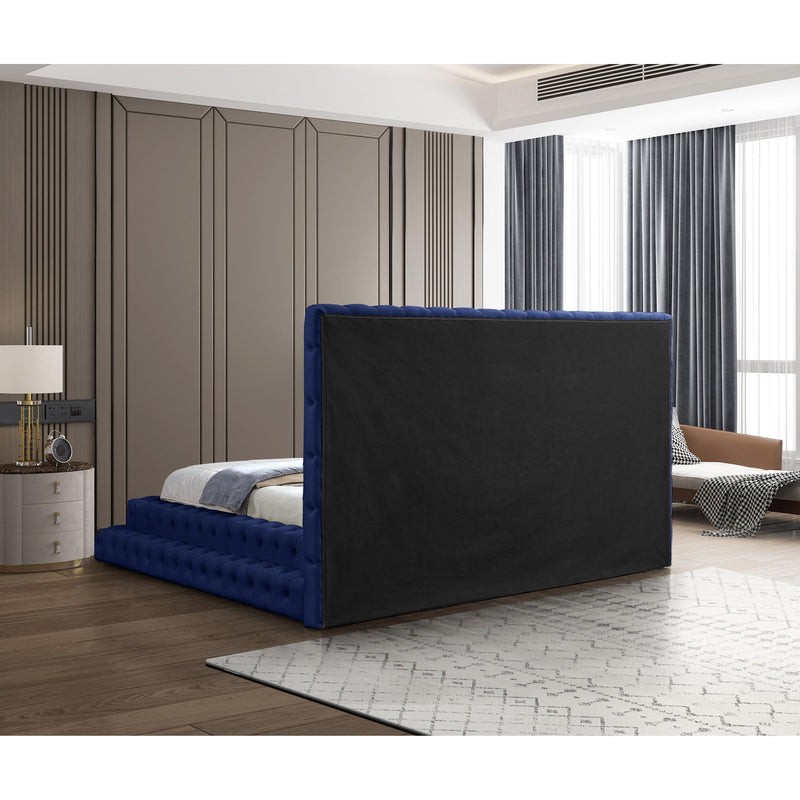 Meridian Revel Navy Velvet King Bed (3 Boxes) IMAGE 6