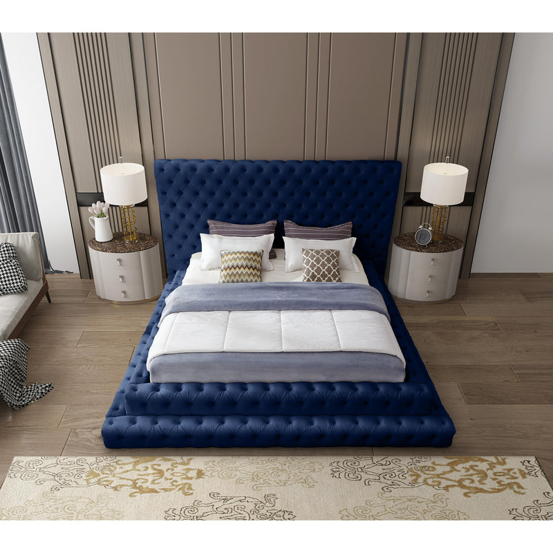 Meridian Revel Navy Velvet King Bed (3 Boxes) IMAGE 7