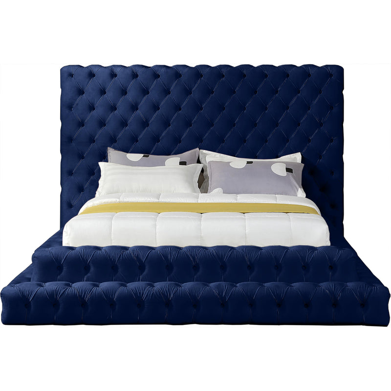 Meridian Revel Navy Velvet Queen Bed (3 Boxes) IMAGE 2