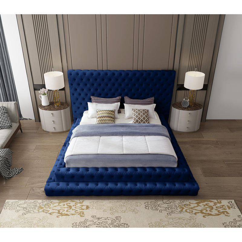 Meridian Revel Navy Velvet Queen Bed (3 Boxes) IMAGE 7