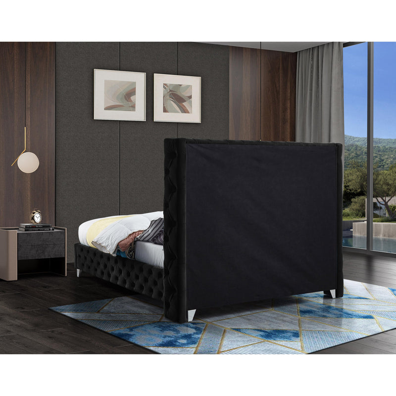 Meridian Savan Black Velvet King Bed IMAGE 10