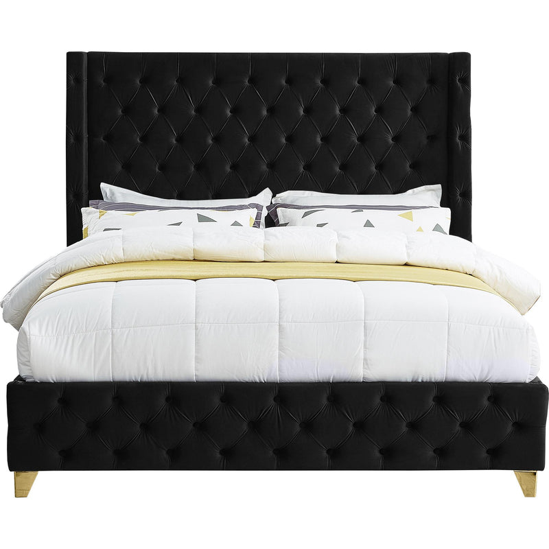 Meridian Savan Black Velvet King Bed IMAGE 3