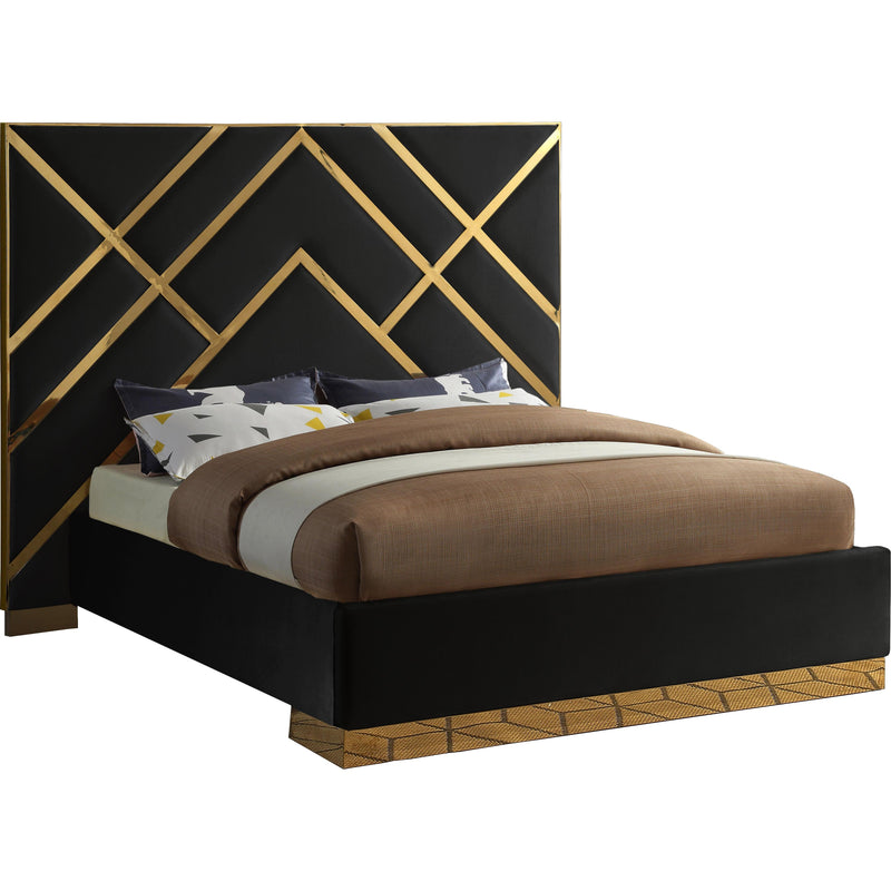 Meridian Vector Black Velvet King Bed IMAGE 1