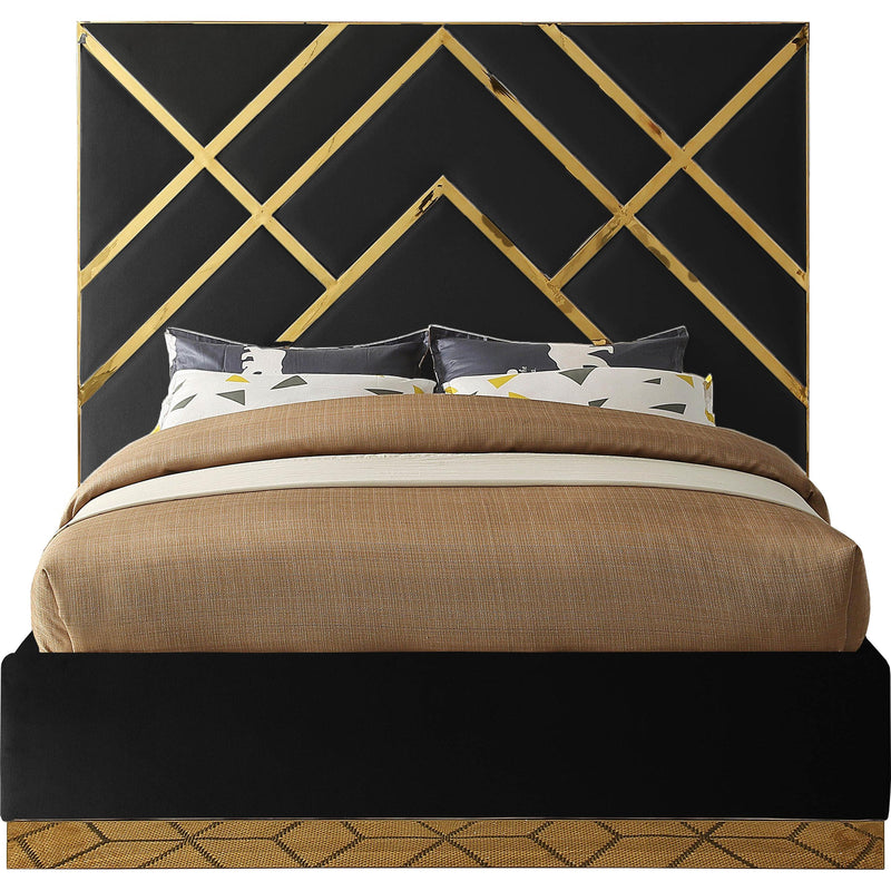 Meridian Vector Black Velvet King Bed IMAGE 2