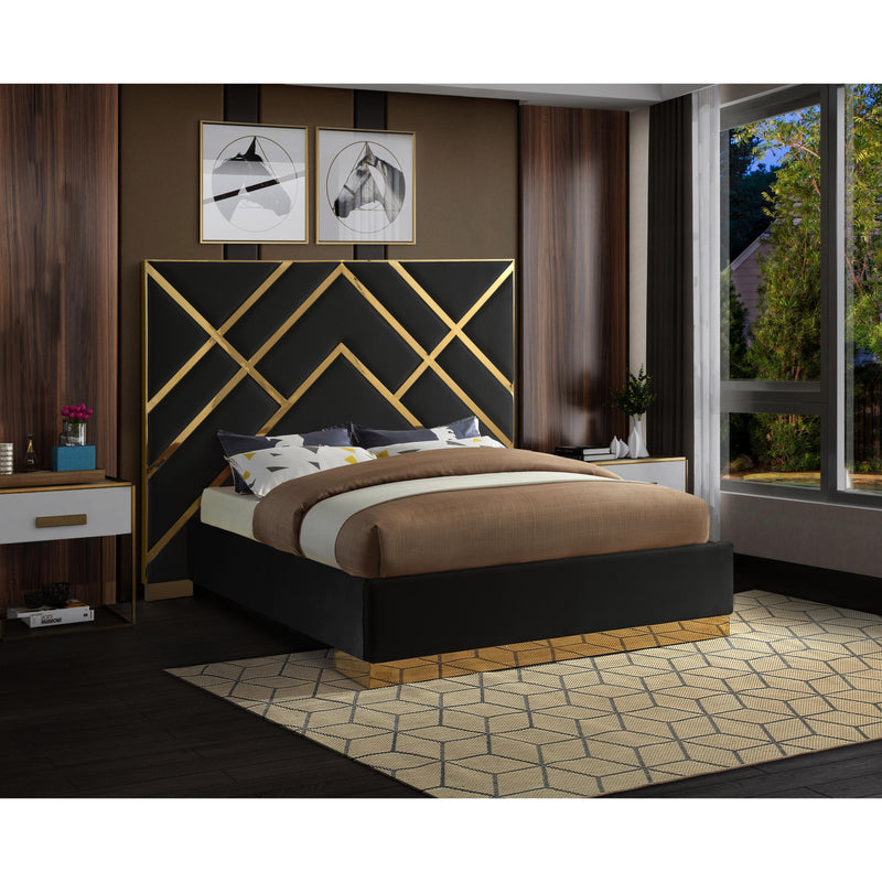 Meridian Vector Black Velvet King Bed IMAGE 3