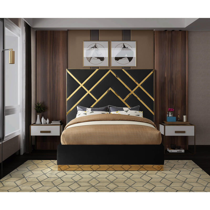 Meridian Vector Black Velvet King Bed IMAGE 4