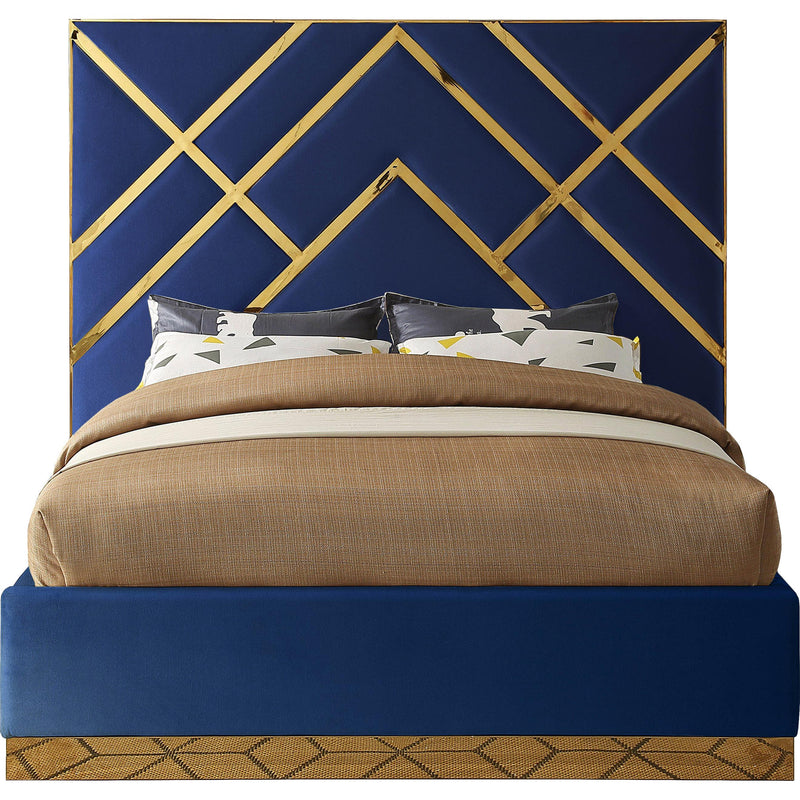 Meridian Vector Navy Velvet King Bed IMAGE 2