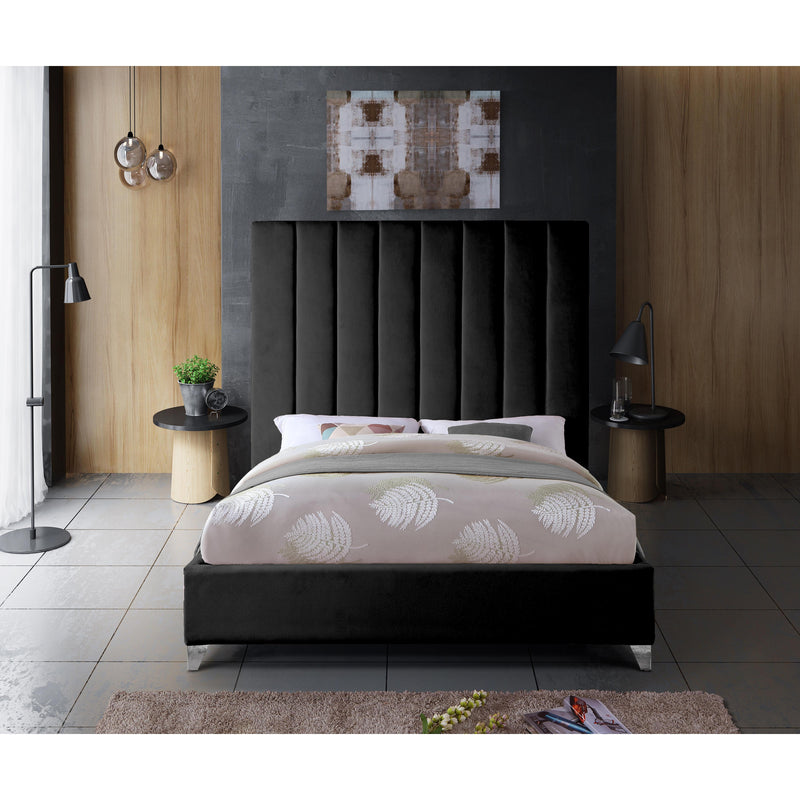 Meridian Via Black Velvet Full Bed IMAGE 6