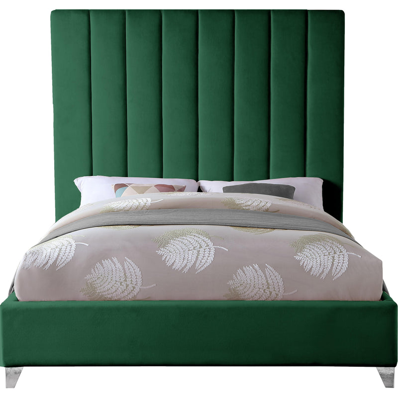 Meridian Via Green Velvet Full Bed IMAGE 3