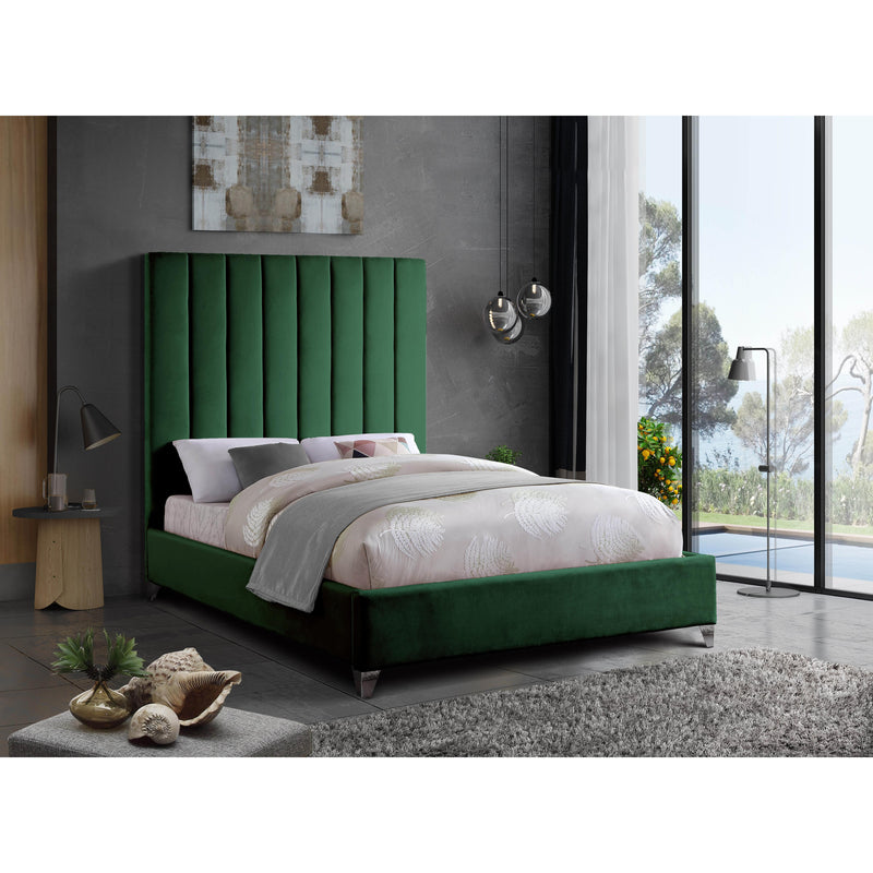 Meridian Via Green Velvet Full Bed IMAGE 4