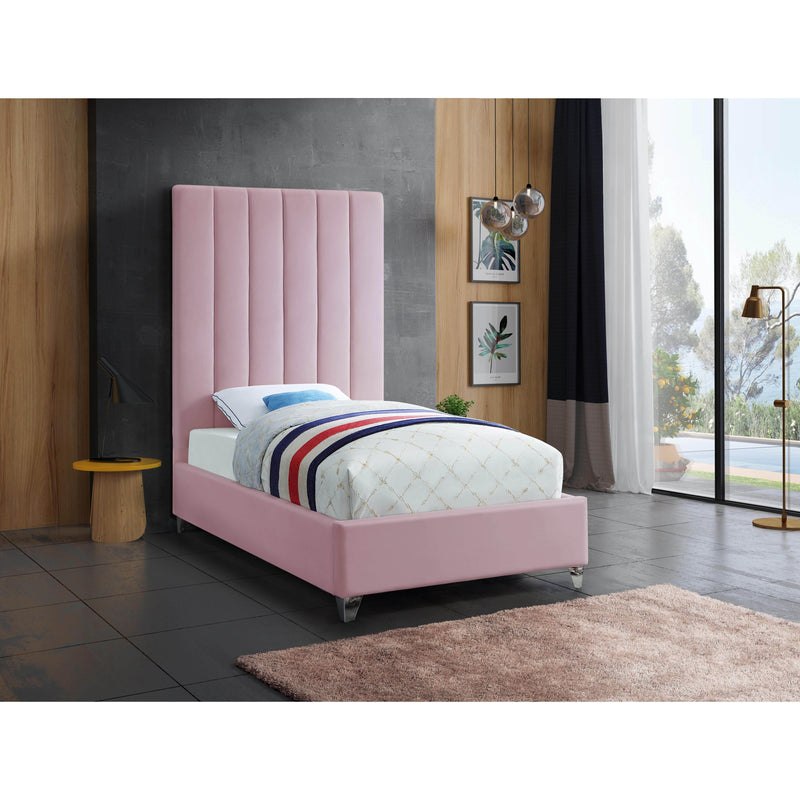 Meridian Via Pink Velvet Full Bed IMAGE 3