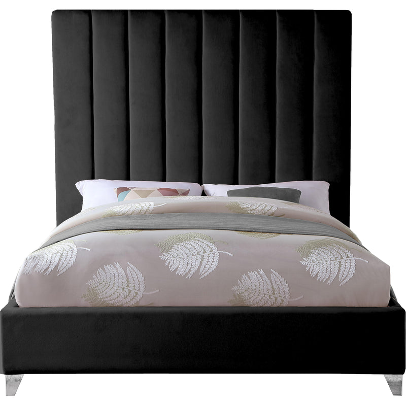 Meridian Via Black Velvet King Bed IMAGE 3