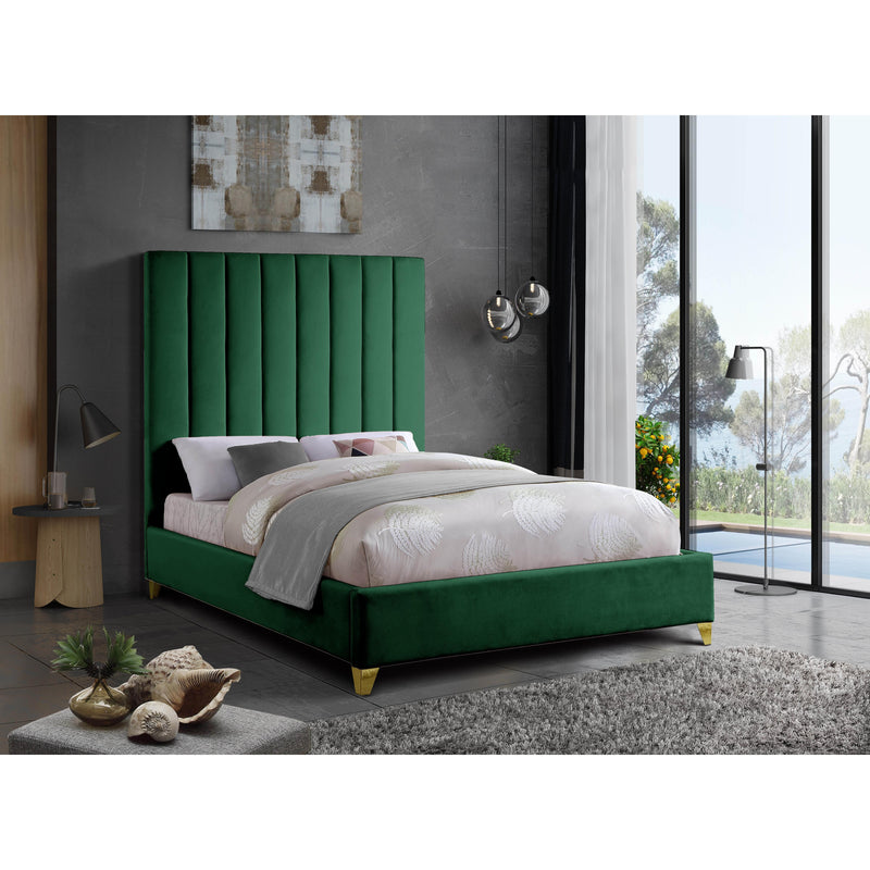 Meridian Via Green Velvet King Bed IMAGE 5