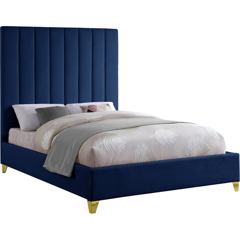 Meridian Via Navy Velvet King Bed IMAGE 1