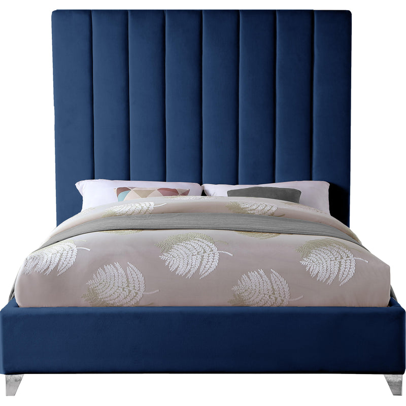 Meridian Via Navy Velvet King Bed IMAGE 3