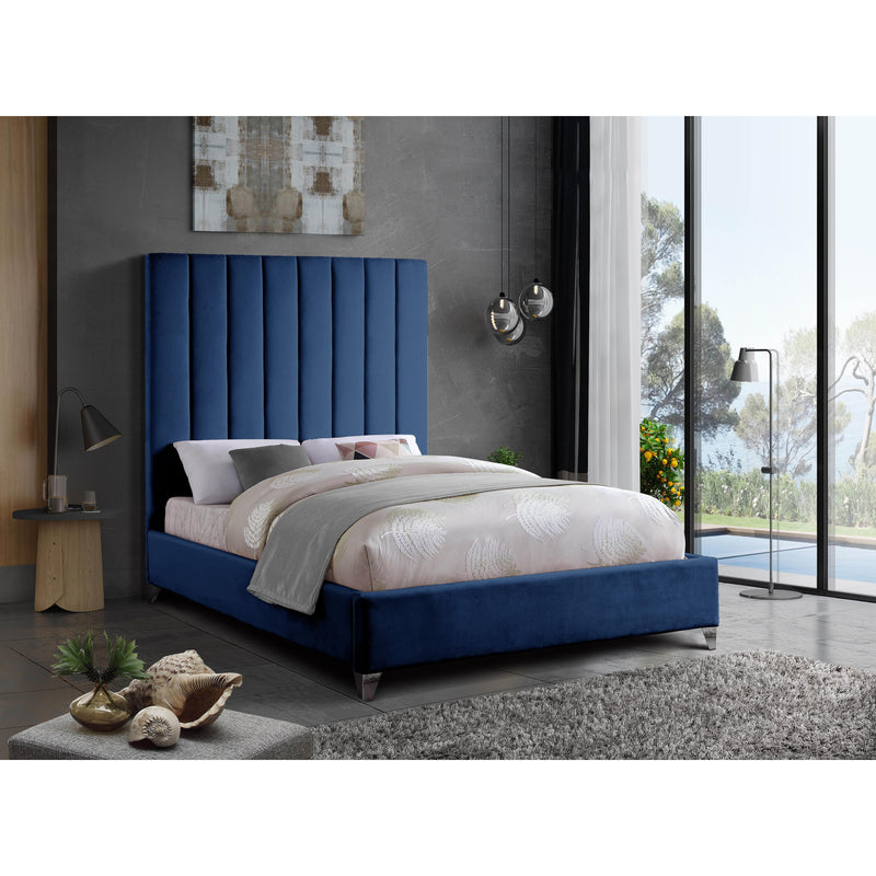 Meridian Via Navy Velvet King Bed IMAGE 4