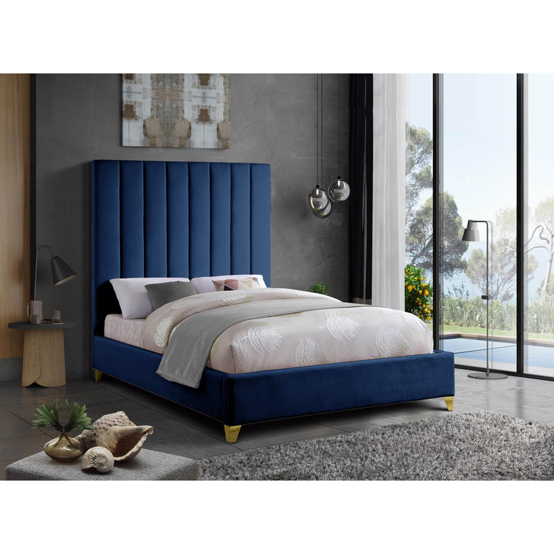 Meridian Via Navy Velvet King Bed IMAGE 5