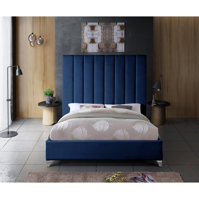 Meridian Via Navy Velvet King Bed IMAGE 6