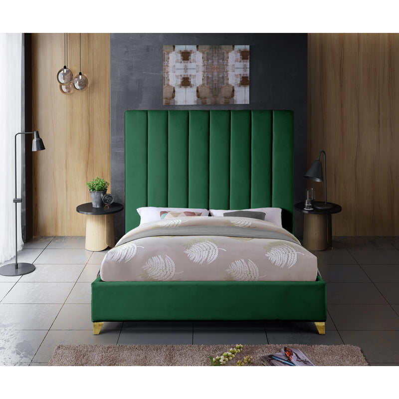 Meridian Via Green Velvet Queen Bed IMAGE 7