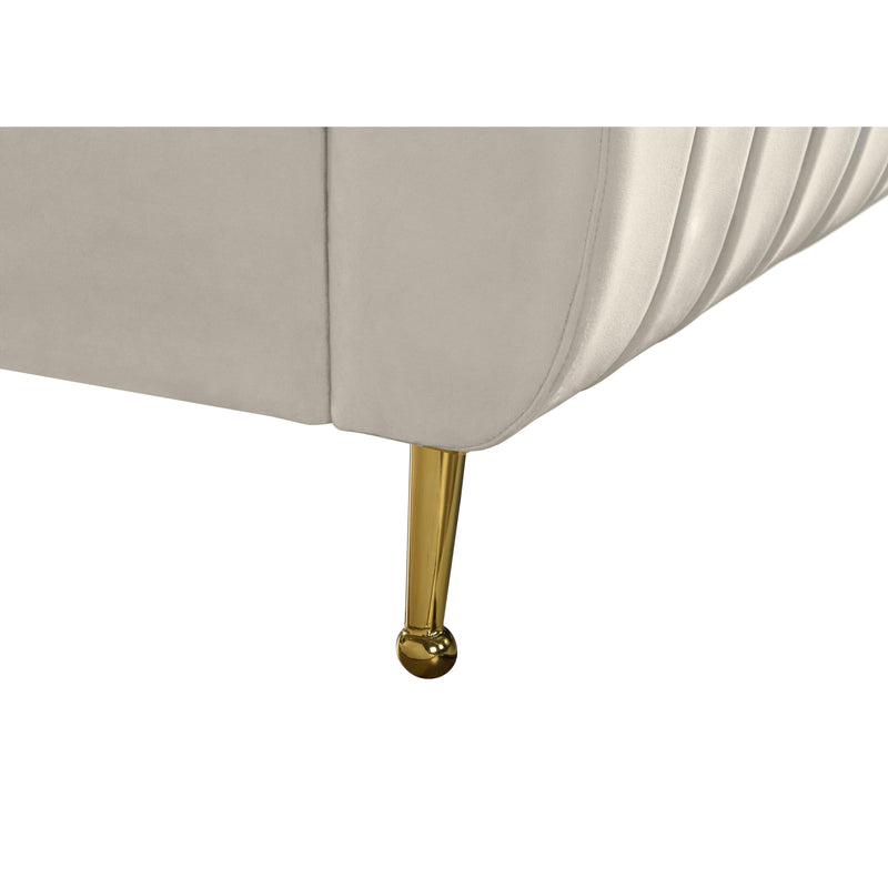 Meridian Zara Cream Velvet Full Bed (3 Boxes) IMAGE 4