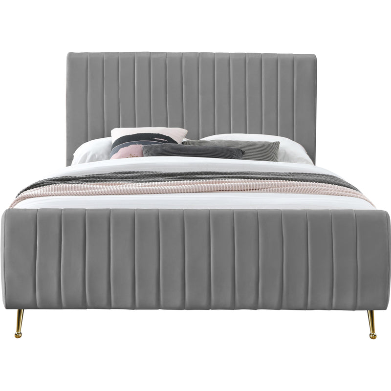 Meridian Zara Grey Velvet King Bed (3 Boxes) IMAGE 2