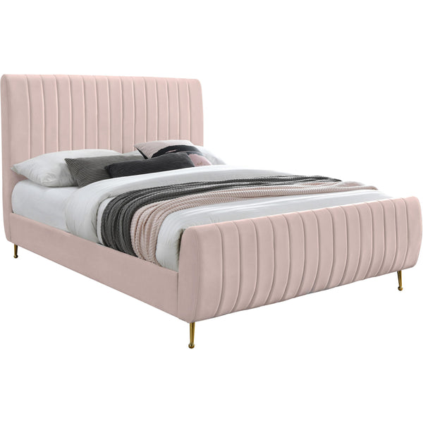 Meridian Zara Pink Velvet King Bed (3 Boxes) IMAGE 1