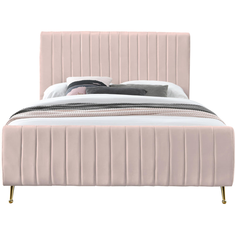 Meridian Zara Pink Velvet Queen Bed (3 Boxes) IMAGE 2