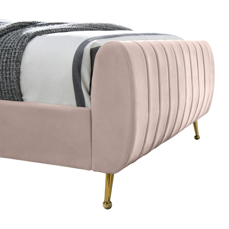 Meridian Zara Pink Velvet Queen Bed (3 Boxes) IMAGE 3