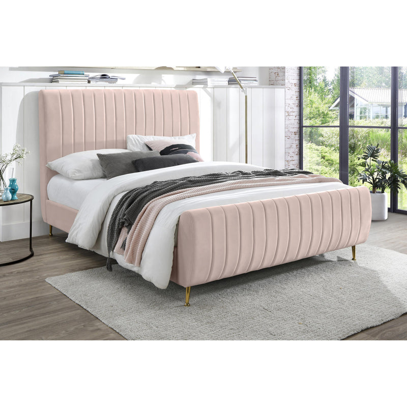 Meridian Zara Pink Velvet Queen Bed (3 Boxes) IMAGE 7