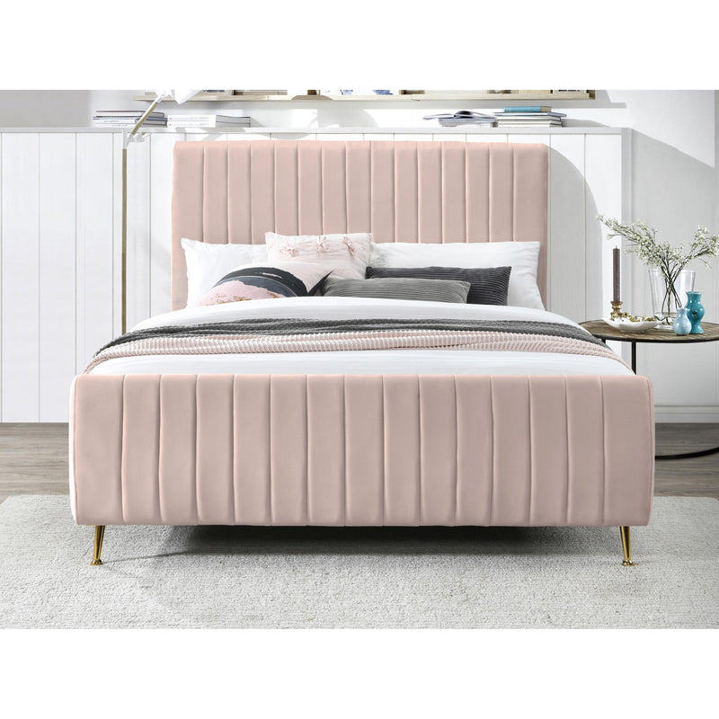 Meridian Zara Pink Velvet Queen Bed (3 Boxes) IMAGE 8