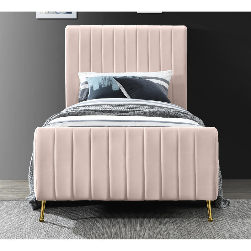 Meridian Zara Pink Velvet Twin Bed (3 Boxes) IMAGE 8