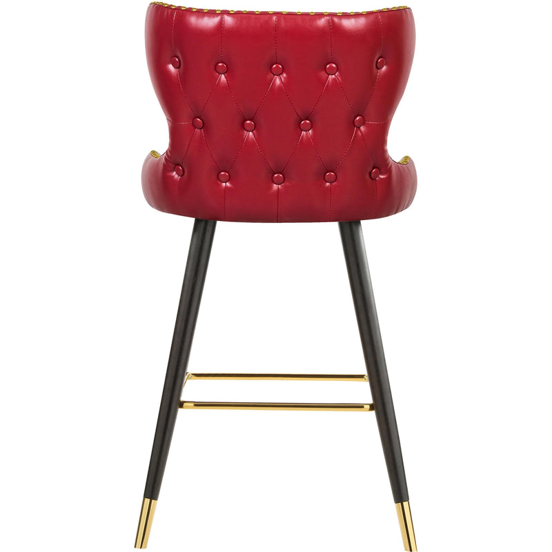 Meridian Hendrix Red Vegan Leather Counter/Bar Stool IMAGE 4