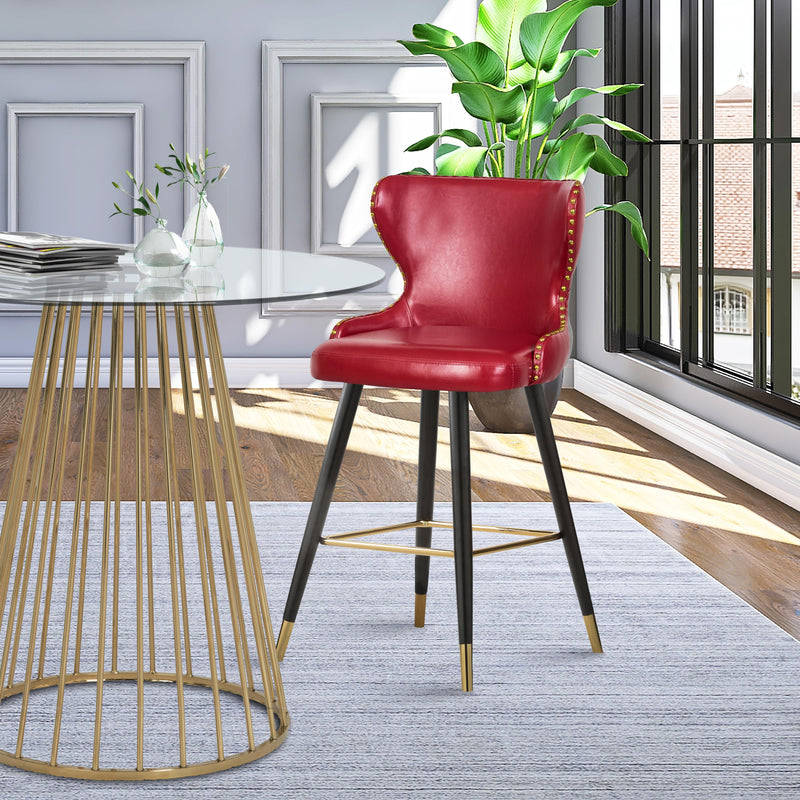 Meridian Hendrix Red Vegan Leather Counter/Bar Stool IMAGE 5