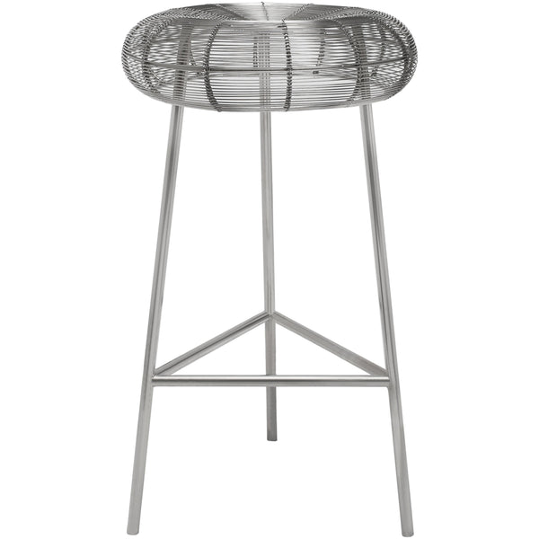 Meridian Tuscany Silver Metal Counter Stool IMAGE 1