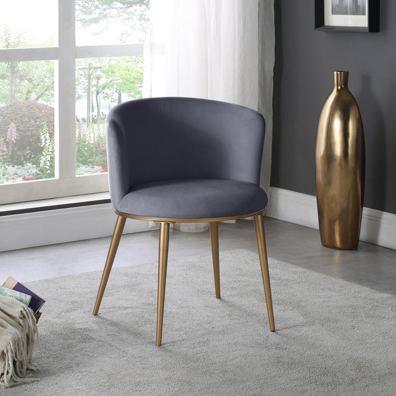 Meridian Skylar Grey Velvet Dining Chair IMAGE 6