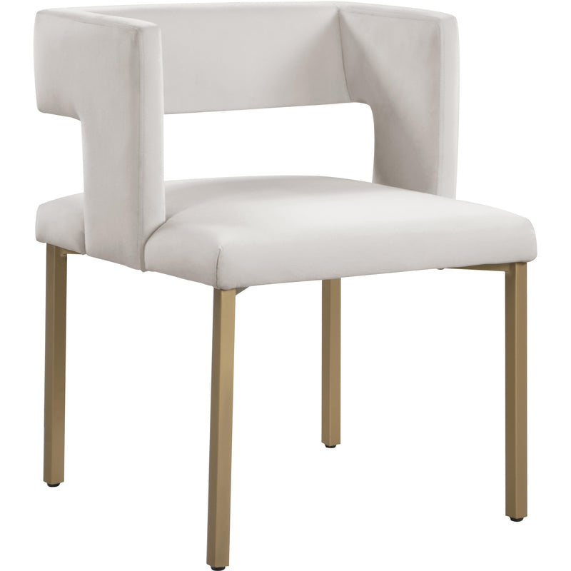 Meridian Caleb Cream Velvet Dining Chair IMAGE 1