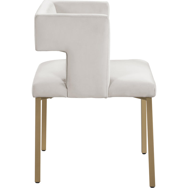 Meridian Caleb Cream Velvet Dining Chair IMAGE 3