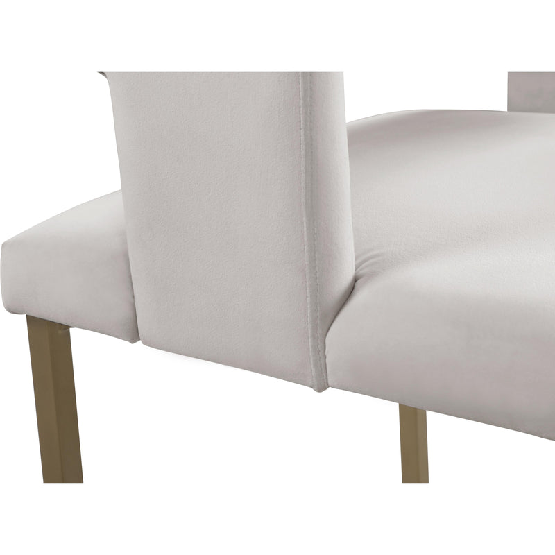 Meridian Caleb Cream Velvet Dining Chair IMAGE 5