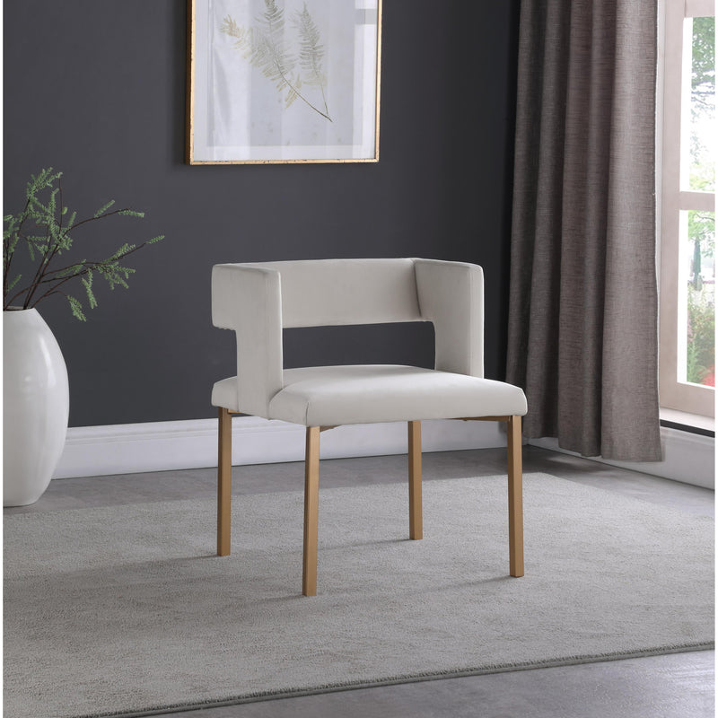 Meridian Caleb Cream Velvet Dining Chair IMAGE 6