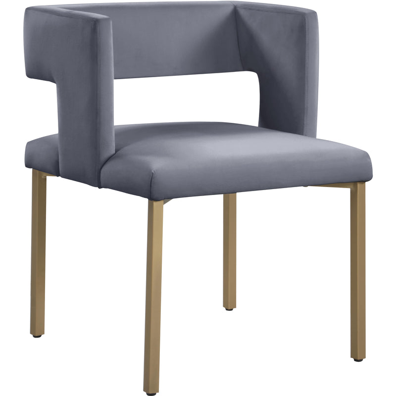 Meridian Caleb Grey Velvet Dining Chair IMAGE 1