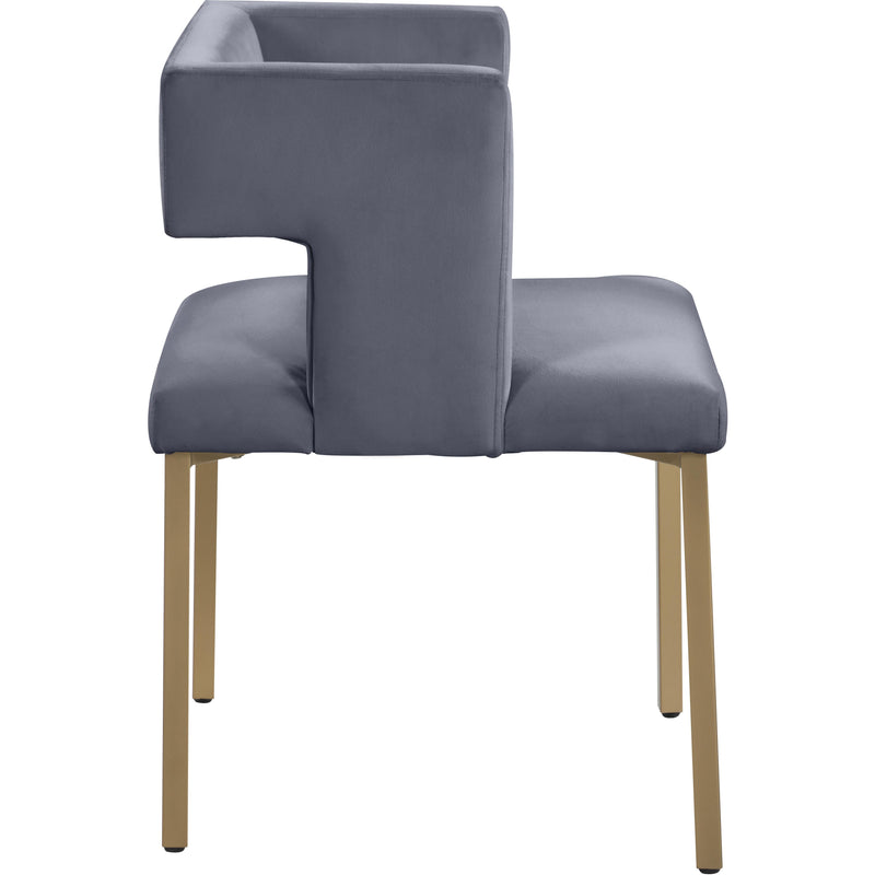 Meridian Caleb Grey Velvet Dining Chair IMAGE 3