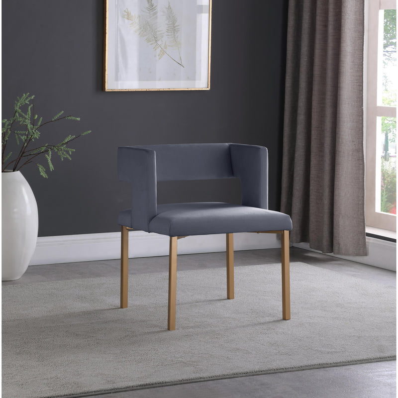 Meridian Caleb Grey Velvet Dining Chair IMAGE 6