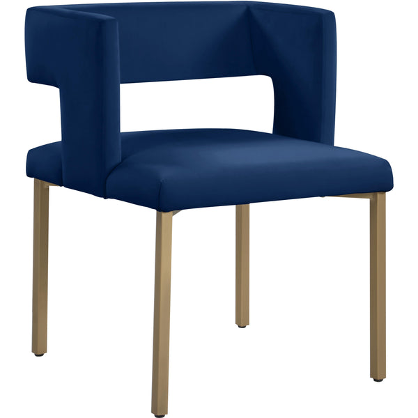 Meridian Caleb Navy Velvet Dining Chair IMAGE 1