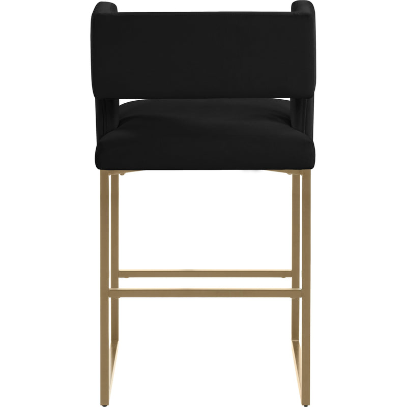 Meridian Caleb Black Velvet Counter Stool IMAGE 4