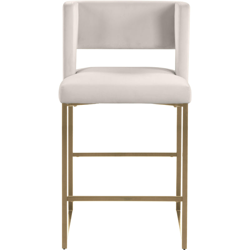 Meridian Caleb Cream Velvet Counter Stool IMAGE 2