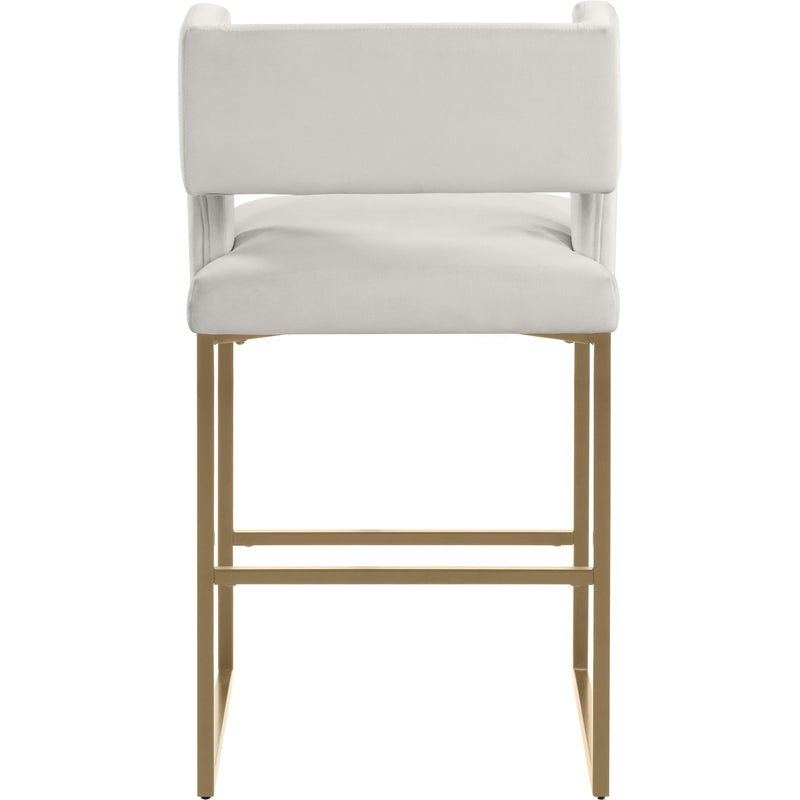 Meridian Caleb Cream Velvet Counter Stool IMAGE 4