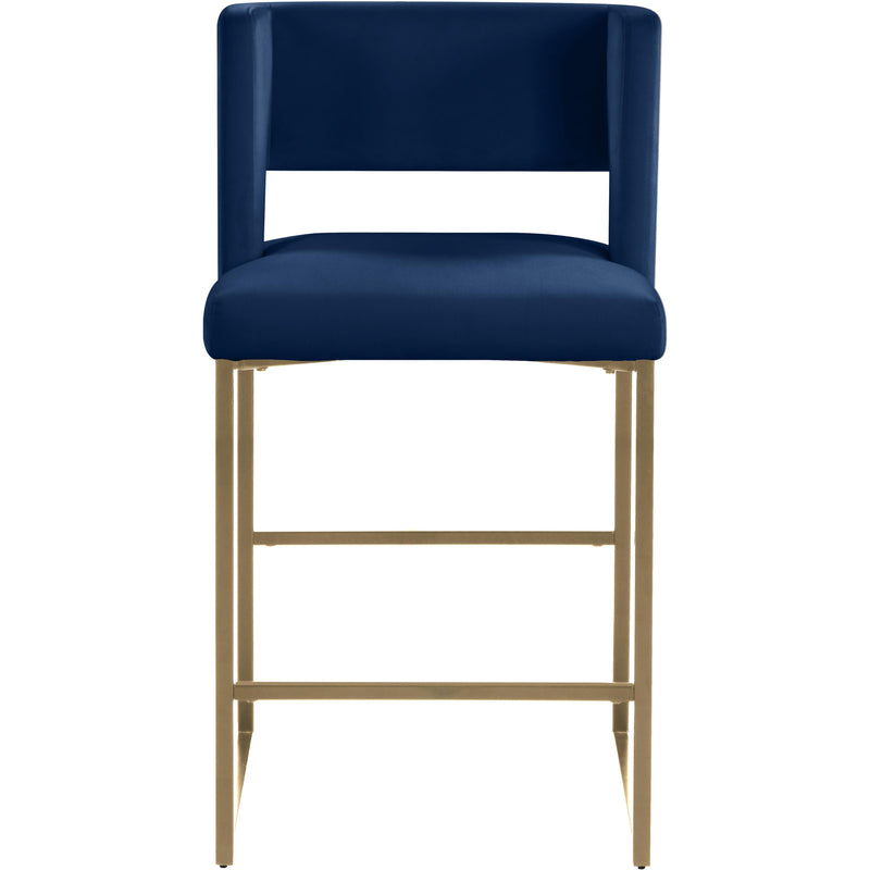 Meridian Caleb Navy Velvet Counter Stool IMAGE 2