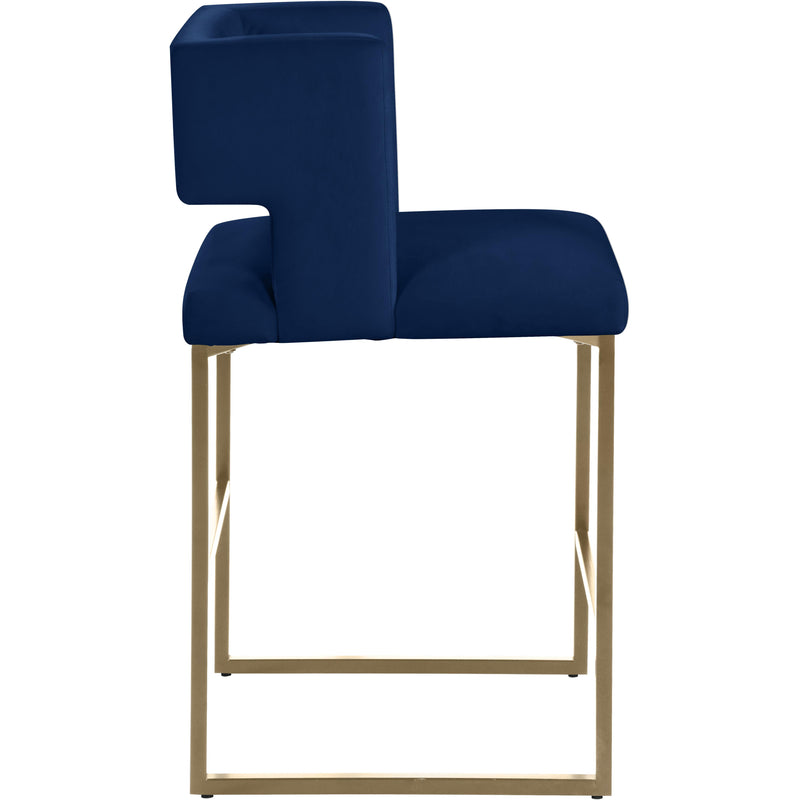 Meridian Caleb Navy Velvet Counter Stool IMAGE 3