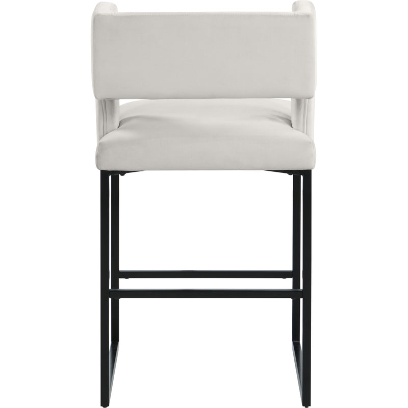 Meridian Caleb Cream Velvet Counter Stool IMAGE 4